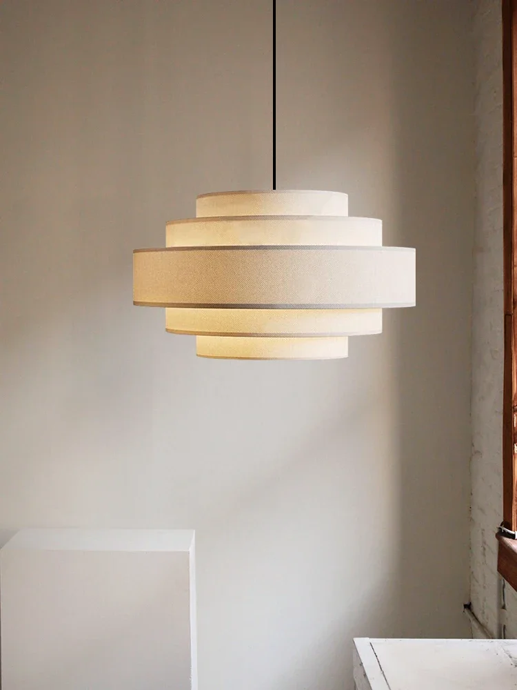 

Скандинавский минималистичный тканевый подвесной светильник Wabi Sabi, светодиодная люстра для гостиной, столовой, спальни, домашнего декора, подвесной светильник