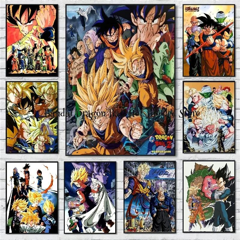 Bandai Classic Anime Dragon Ball HD Poster Goku Gohan Vegeta Piccolo Friza Retro Canvas Painting Print Wall Art Children Gift