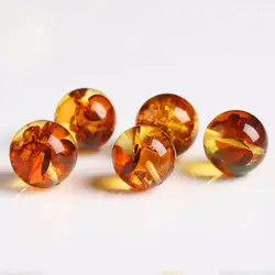 100% Natural Flower Amber Beads For Jewelry Making Diy Bracelet Necklace Baltic Ambers Round Bead Accessorie Jewellery Wholesale