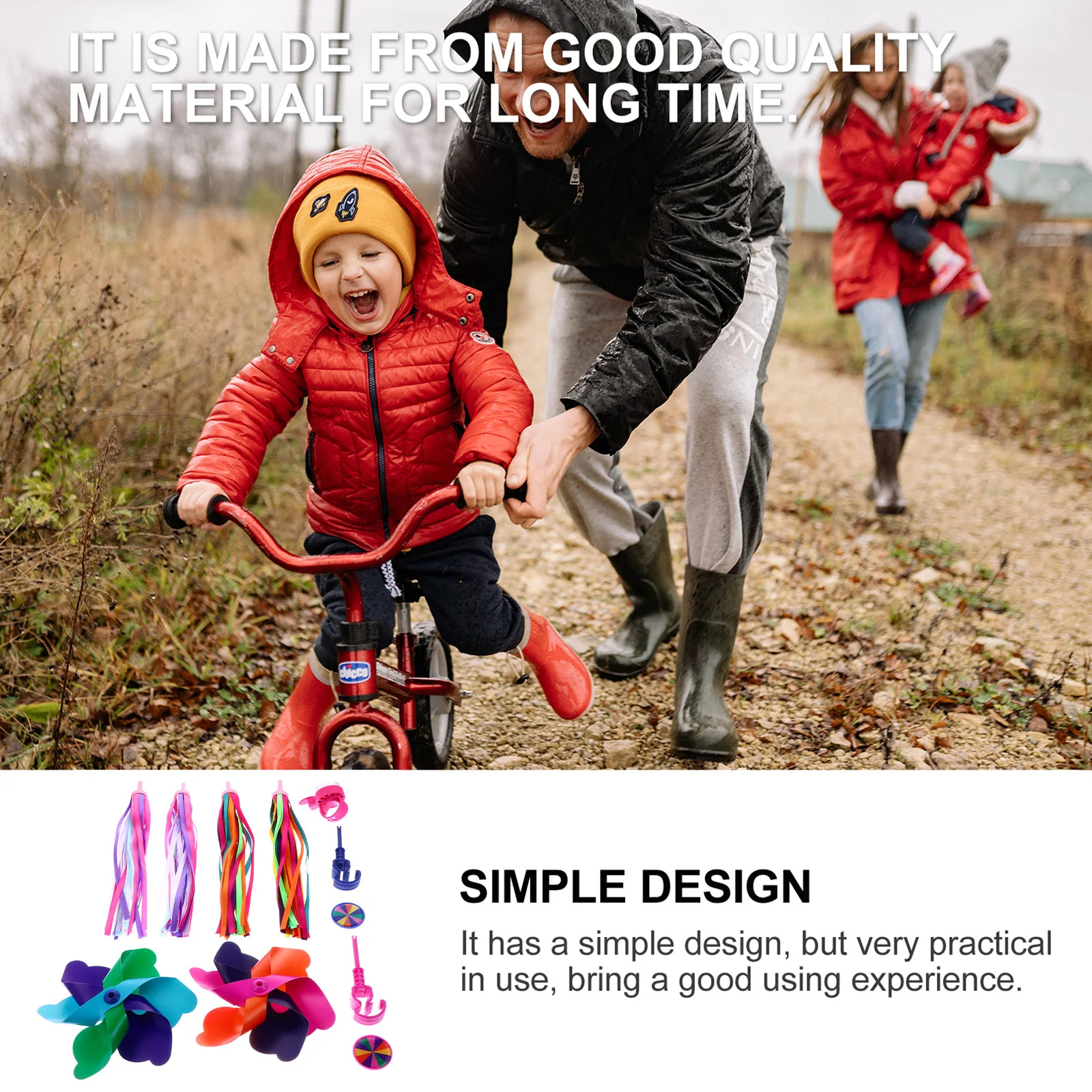 

Bike Bell Ribbon Windmill Bicycles Horn Accessories Creative Small Size Safe Long Time Use Scooter Decor Supplies