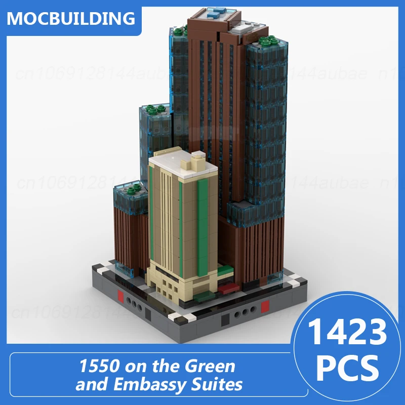 1550 on the Green and Embassy Suites 1/2 Micropolis Scale Architecture Moc Building Blocks Assemble Bricks Toys Gifts 1423PCS