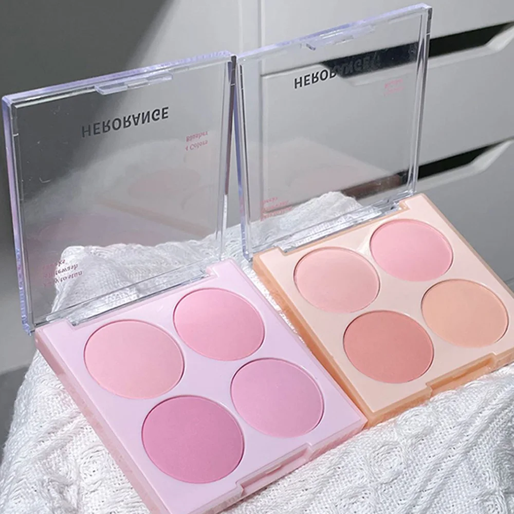 4 Colors Blush Powder Face Makeup Set Mixed Sweet Warm Colors Matte Cheek Powder Facial Beauty Cosmetic Makeup Blush