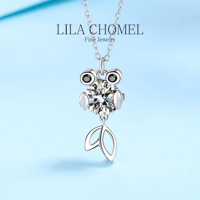 

Luxury Platinum Pt950 cute fish Pendant for Women designer Moissanite Diamond Necklace birthday party Fine Jewelry girls Gift