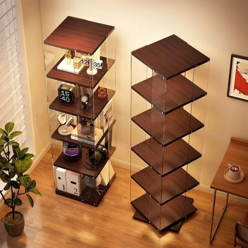 Acrylic transparent display cabinet 360 ° living room floor rack