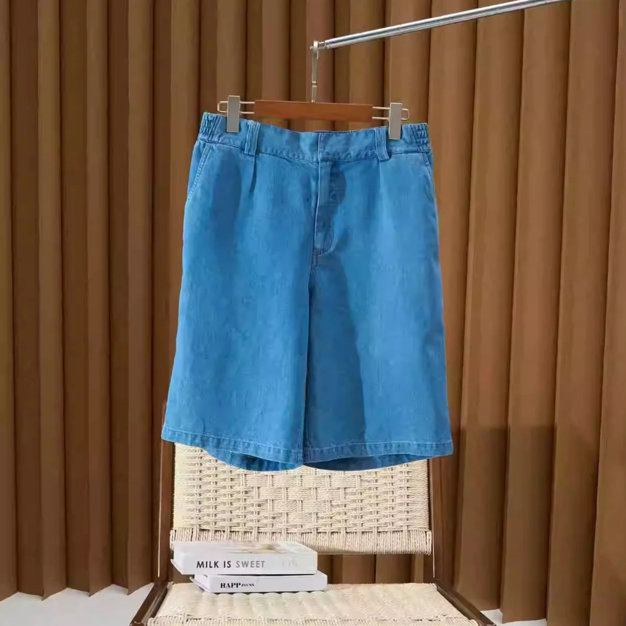 

Итальянские джинсовые шорты с эластичной талией, летние, свободные и удобные, повседневные.