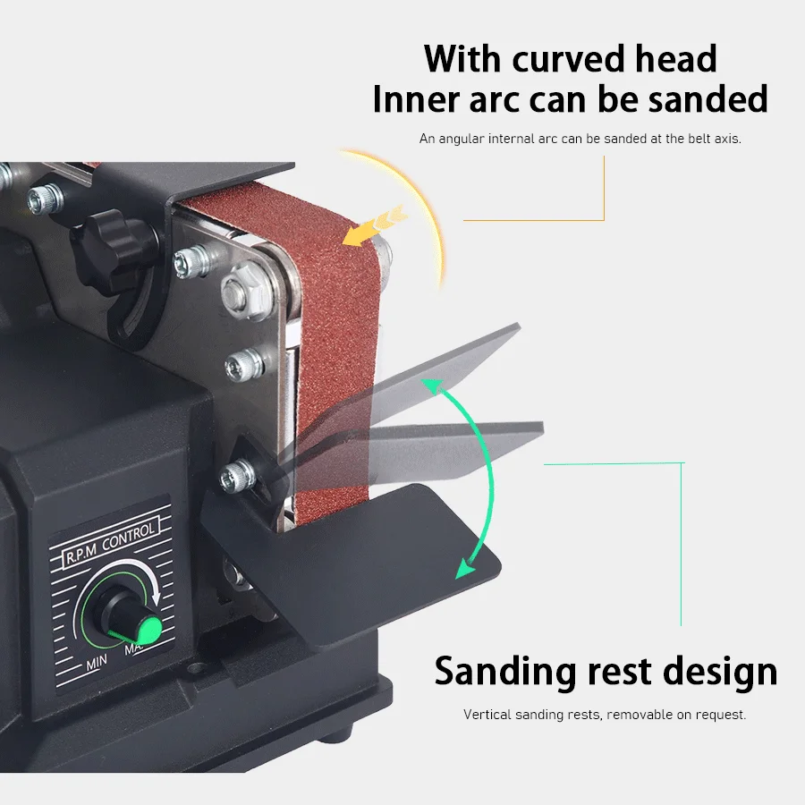 Electric Belt Sander Household Knife Sharpener Industrial Grade Mini Polishing Tool Dual Purpose Belt Sander Sanding Machine view 4