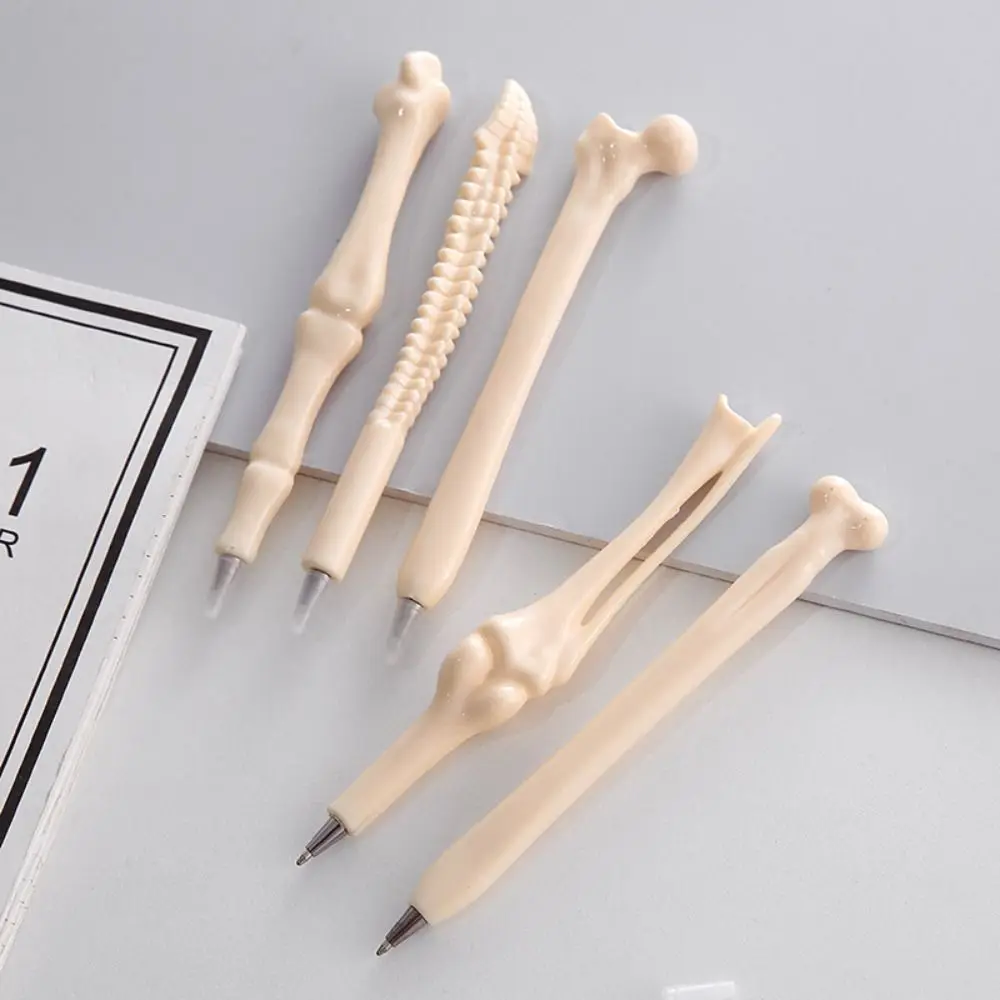 5Pcs Type 1.0 Bone Ballpoint Pens Length 14.7cm Blue Ink Bone Shaped School Pens Bone Press Bone Shape Ballpoint Nurse