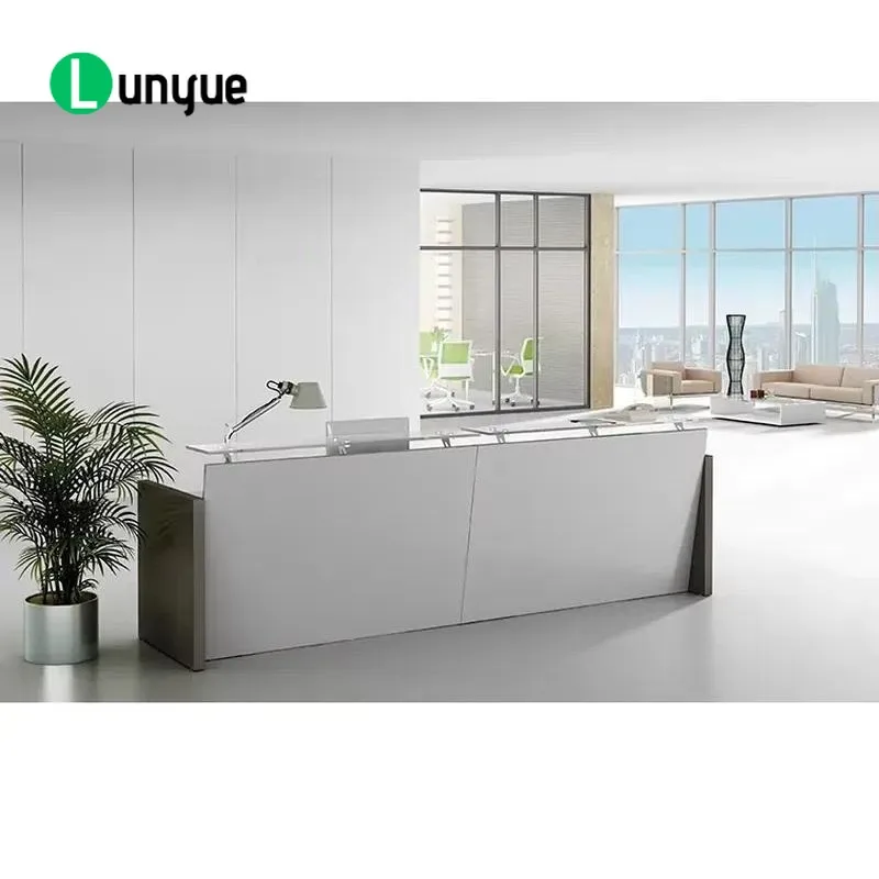 Small Office Reception Desk Front Desk Furniture for Business Lobby Waiting Area Modern Compact Design Space Saving Solution
