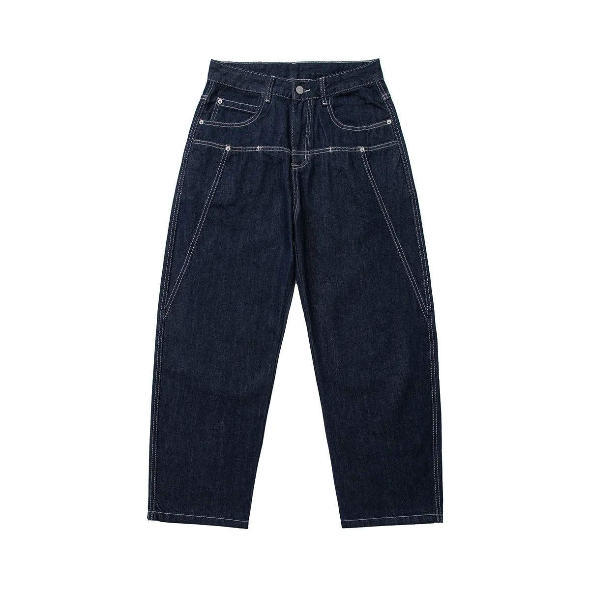 

Beijie Men's Wear_American style autumn new style personalized dark blue open stock cut straight jeans for men