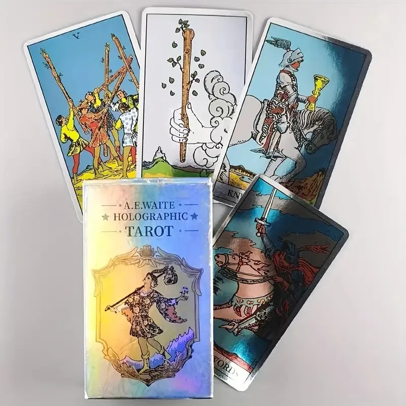 1 Box Classic Tarot Card Board Game With Holographic Flash Cards Holographic Waite Tarot Cards Deck for Beginners And Collectors image 6