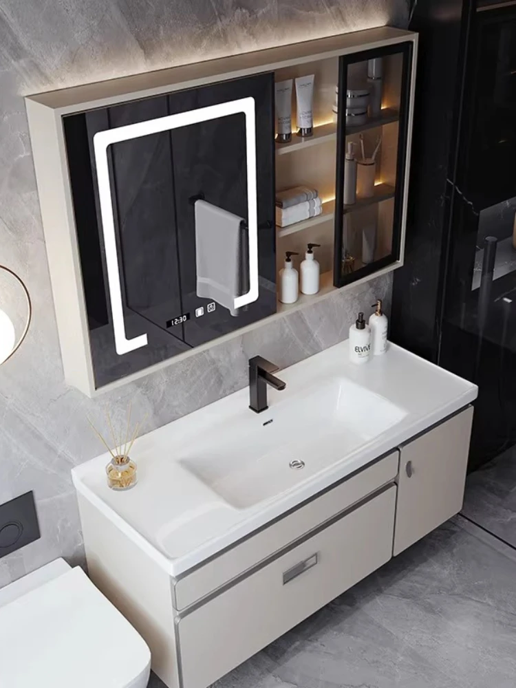 

Керамический интегрированный умывальный шкаф для ванной комнаты, умная комбинация тумбы и умывальника для туалета