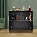 

Black and White Modern Rectangular Foldable Bar, Portable Event Bar, Portable Bar Cabinet