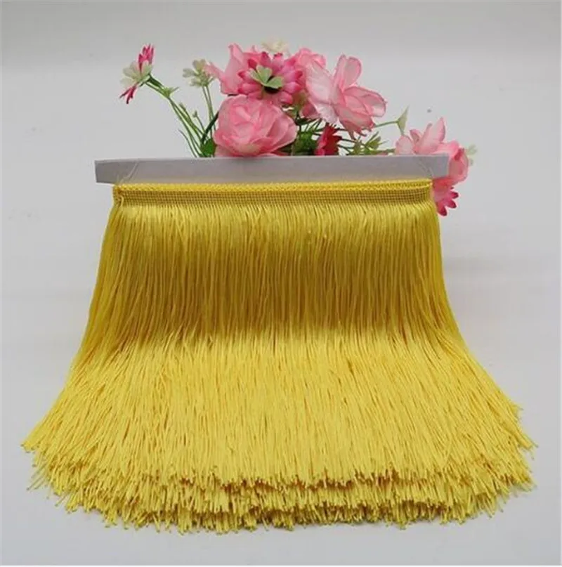 1 meter 20cm Long Fringe Lace Tassel Polyester Lace Trim Ribbon Latin dance skirt curtain fringes for sewing