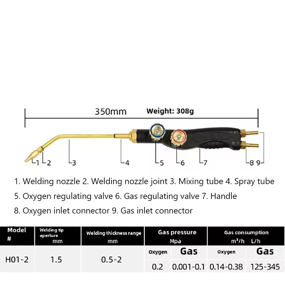 Portable Welding Torch And Small Welding Gun H01-2 Oxygen Acetylene Propane Air Conditioning Refrigerator Copper Pipe Welding
