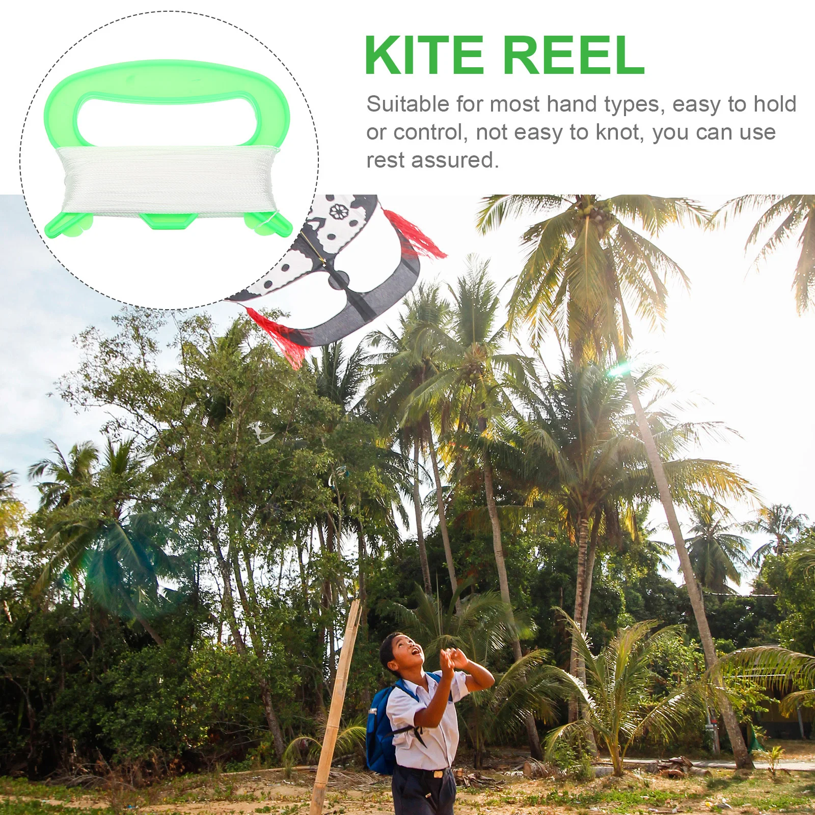 

8Pcs Flying Kite Spool Strong Plastic Handle 100M Line Lightweight Winder for Children Secure Hold Comfortable Use Kite Reel