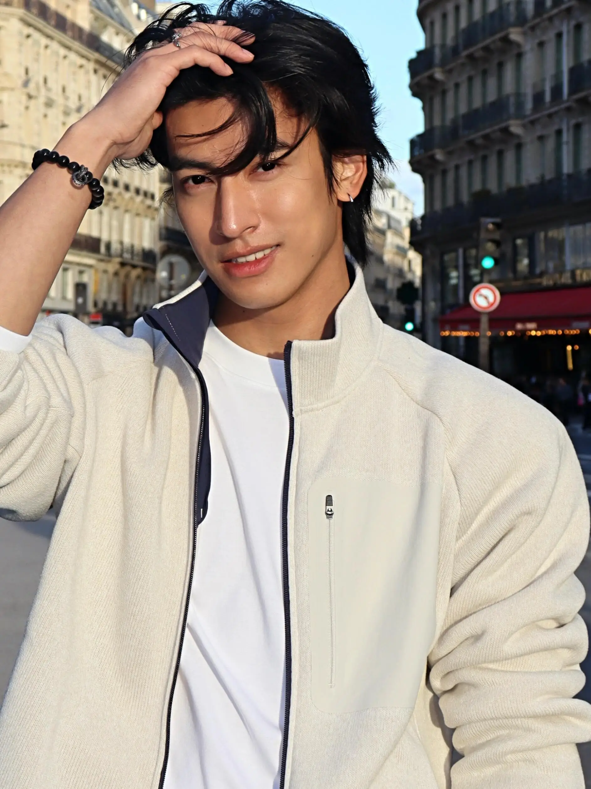 

American Sle Fce Lined Knitted Jaet Men's Autumn Winter Sportswear Stand Collar Outerwear Youth Faion Resistant to I...