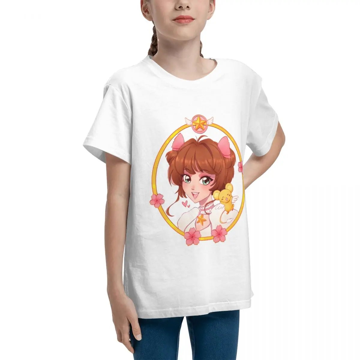 Teeanger Card Captor Sakura For Sale (001) Basic Short Sleeve T-Shirt Funny Geek Retro Top tee Hipster Vintage