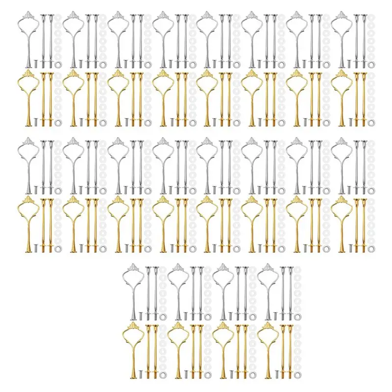 40-sets-3-tier-crown-cake-plate-stand-fittings-hardware-holder-kitchen-gadgets-for-wedding-and-party-silver-golden-b61b