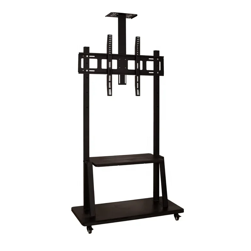 V-STAR High Quality Floor Wheels Mobile Metal LCD TV Cart TV Mount Stands  for 42 to 100 Inch