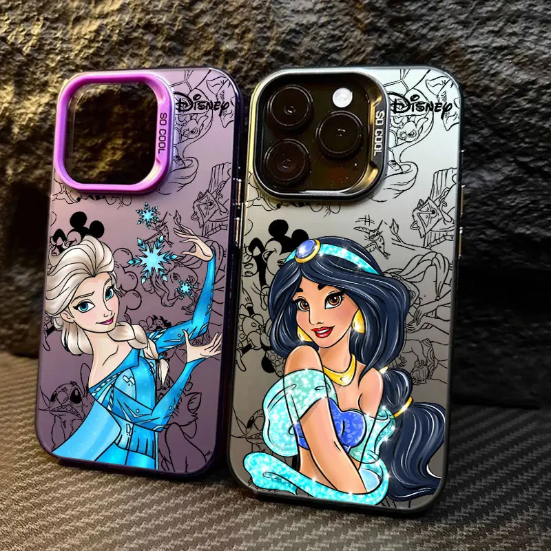 

Disney Winnies Elsa Jasmine Phone Case For iPhone 11 12 13 14 15 16 17 Pro Max 16e 17E 17 Air Plus 13 Mini Shockproof Back Cover