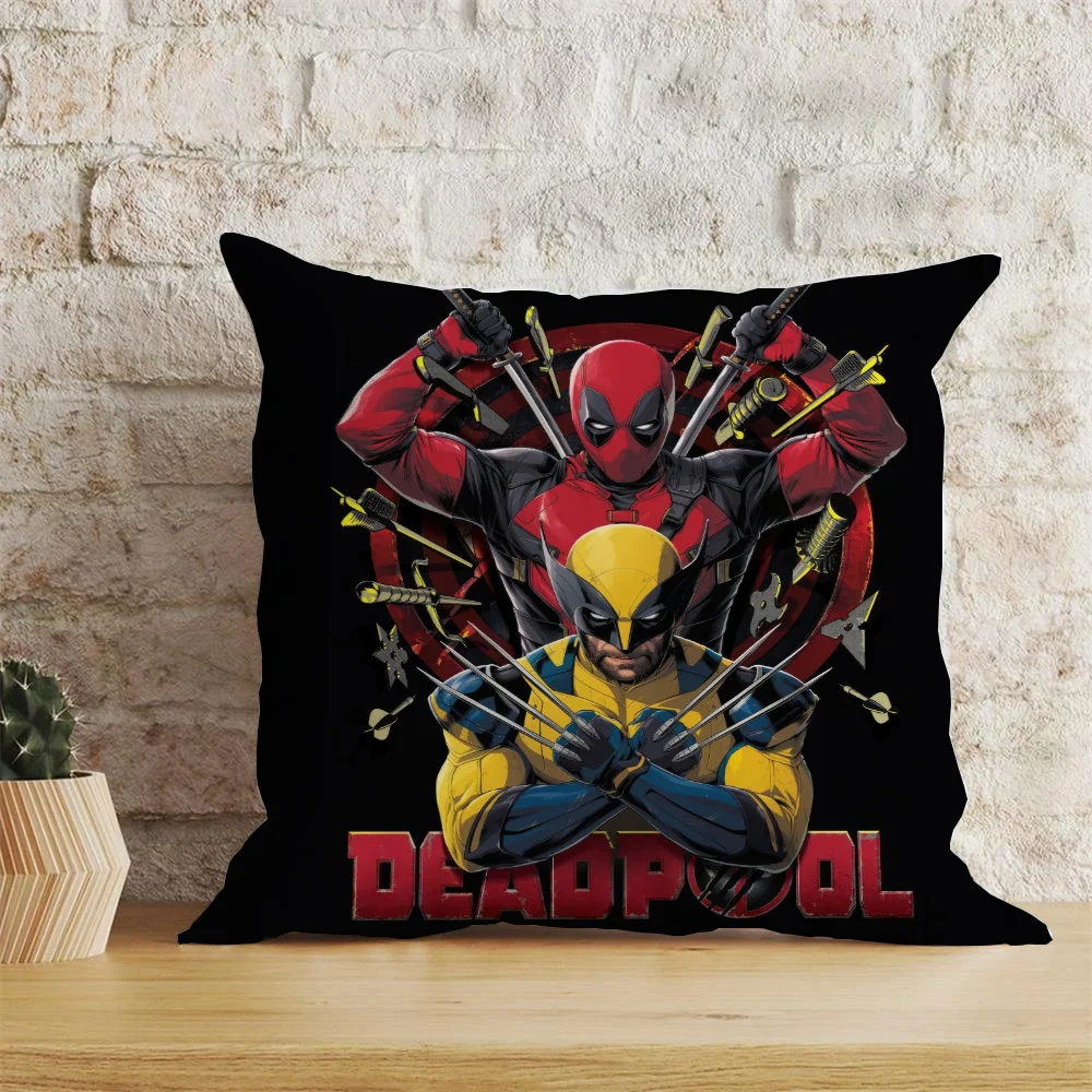 Wolverine and Deadpool Cushion Cover Living Room Decoration Christmas Decorations Halloween Pillow Covers Decorative Home Autumn