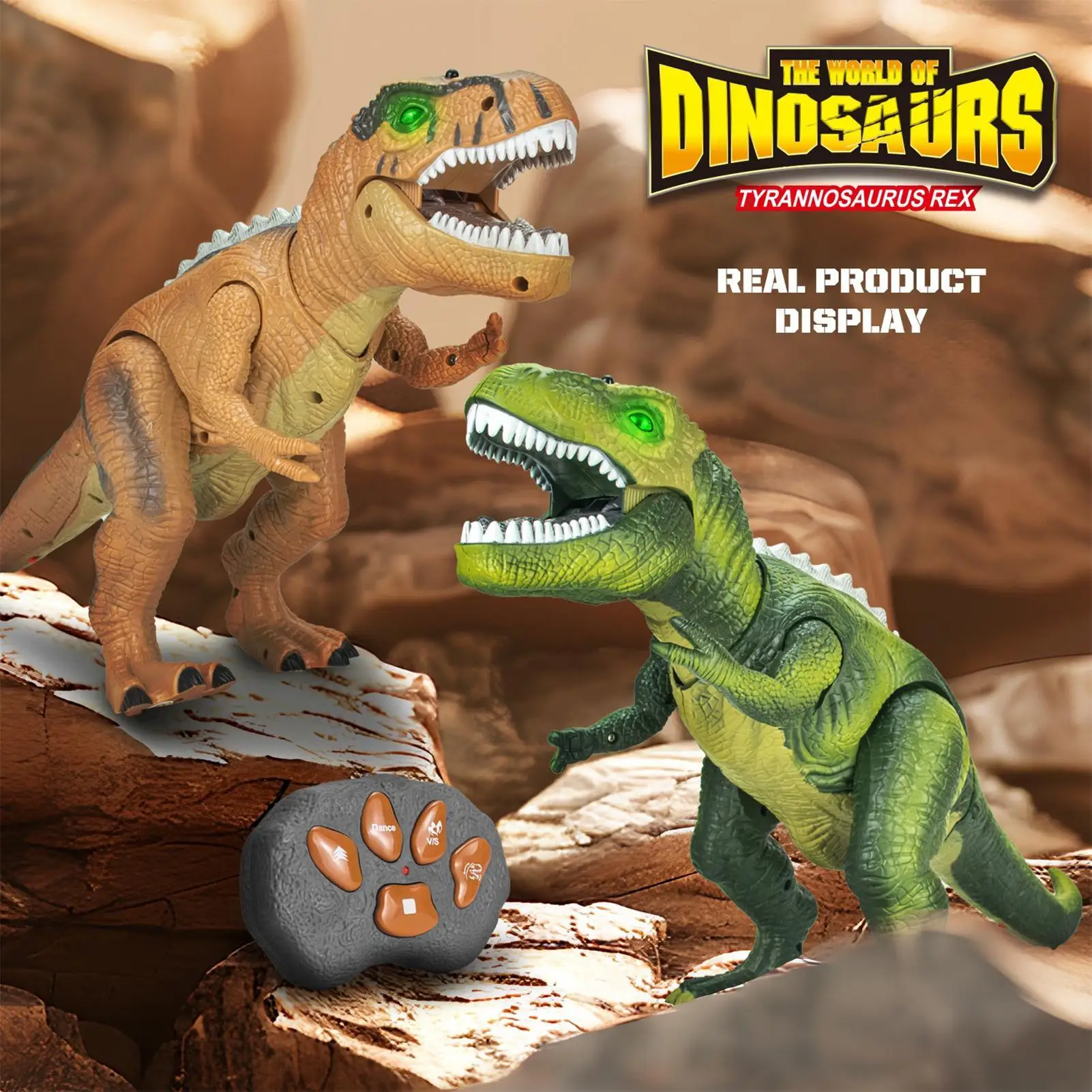 RC Dinosaur Toy with Light & Sound Walking Electronic Dinosaur for Kids Birthday Party Favors & Classroom Prizes for Boys Girls