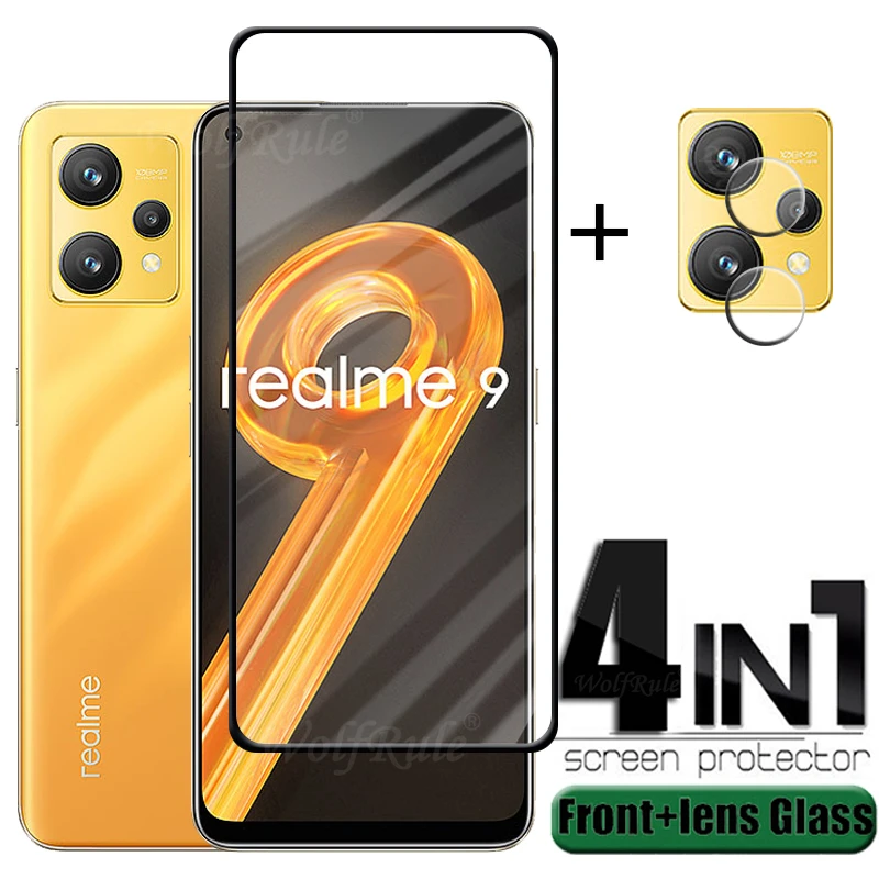 4IN1 For OPPO Realme 9 Glass For Realme 9 Pro Plus Tempered Glass 9H Full cover Screen Protector Realme 9 Pro Plus 9i Lens Glas