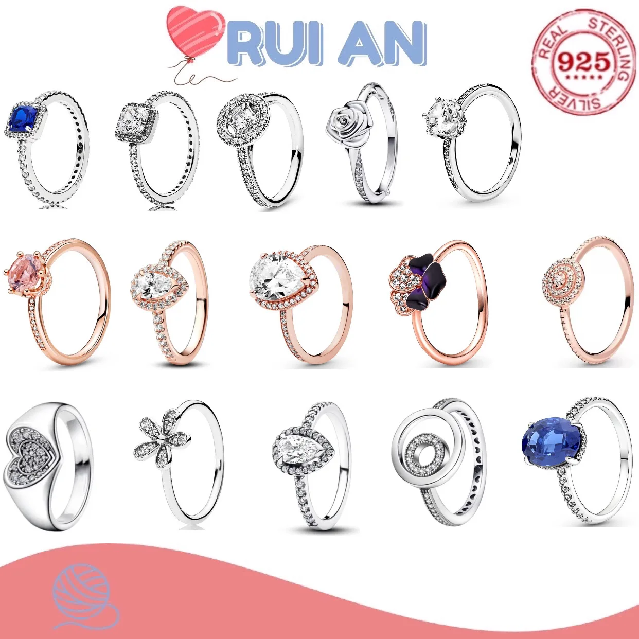 

Модное оригинальное кольцо-подвеска из стерлингового серебра 925%, роза, капля воды, циркон, женские изысканные украшения, памятный подарок на день Святого Валентина