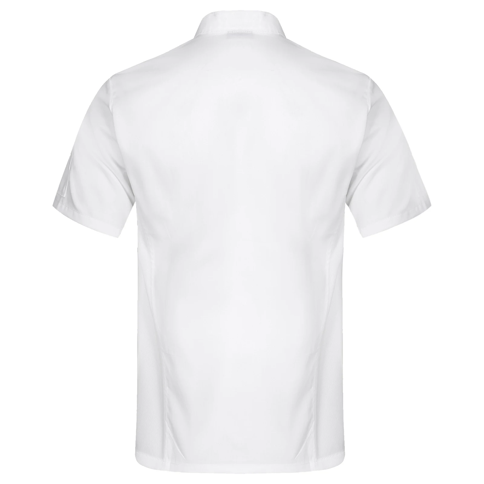 Short Sleeve Chef Jackets Stand Collar Chef Coat Solid Kitchen Uniform for Mens Womens Cafe Bakery Western Restaurant Hotel