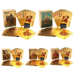 Gold Poker Cards Table Game Waterproof Playing Deck Cards Golden Foil Playing Cards For Game Night Camping Family Nights