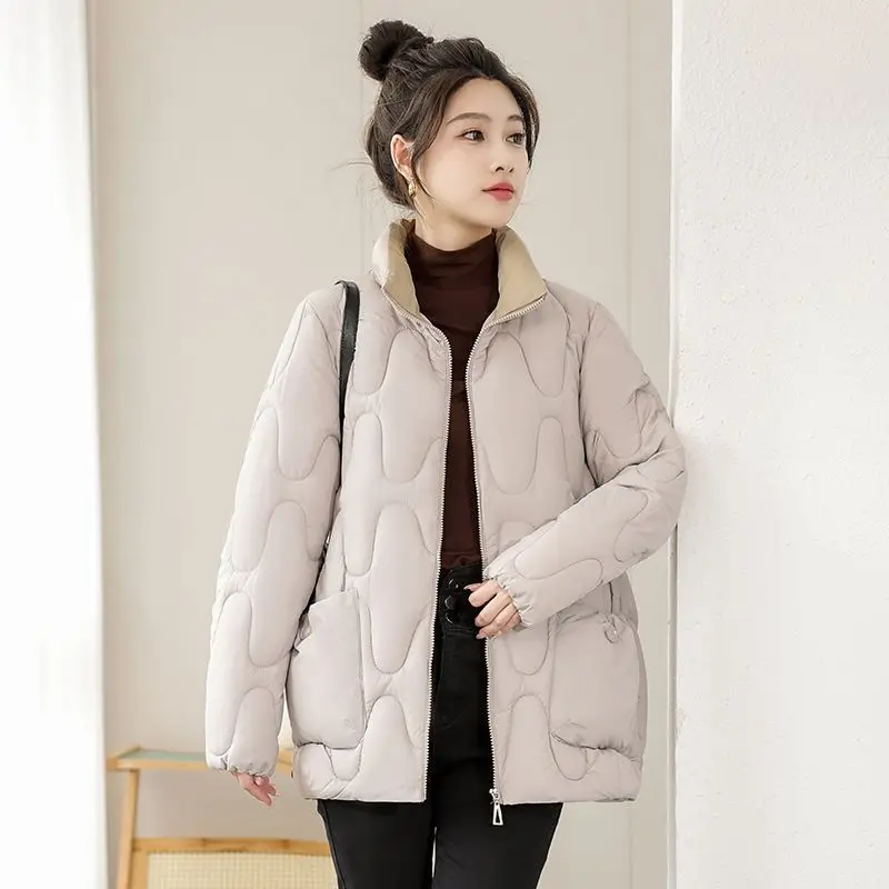 Warme gewatteerde parka dames herfst winter casual bovenkleding met ritssluiting en zakken slim fit ontwerp