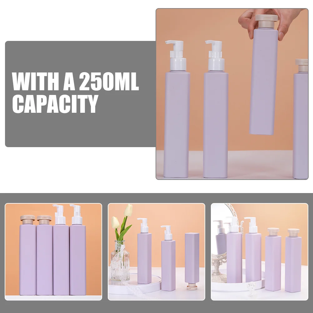 3 pçs 250ml garrafas de aperto recarregáveis viagem shampoo condicionador dispensador durável pe material de náilon fácil de usar design elegante