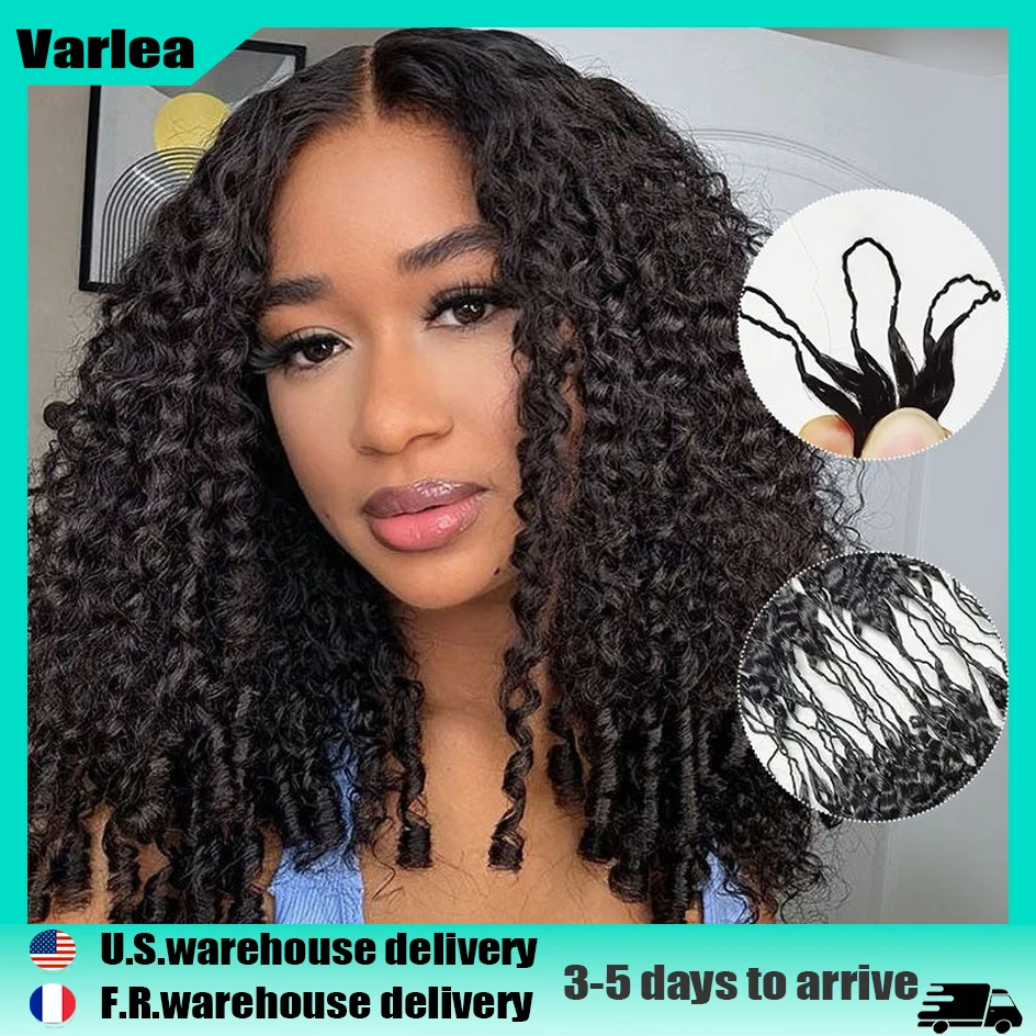 

Наращивание волос для плетения крючком: кудрявые волосы Deep Wave, невидимые узлы, предварительно разделенные, безузловые, с нитью.