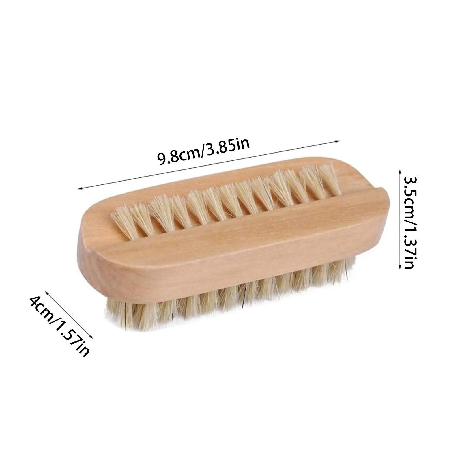 Nail Brush 2-Sided Fingernail Cleaning Brush Wooden Tool Boar Bristles Manicure Pedicure Scrubber for Salon Spa Center Dorm Home