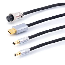 Posrebrzany kabel zasilający Hifi DC OCC o wysokiej wierności USB A-2,5 mm/2,1 mm Dedykowany audiofilski dźwięk DC 5,5*2,5-2,1 dla sprzedaży liniowej