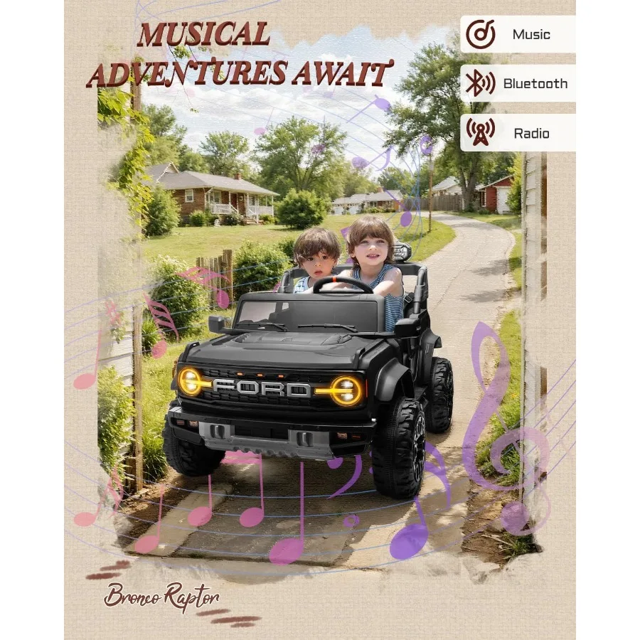 Passeio de brinquedos 24V para crianças grandes, carro elétrico licenciado de 2 lugares com controle remoto, carros infantis com 2 lugares, 4,3 mph Max Sp