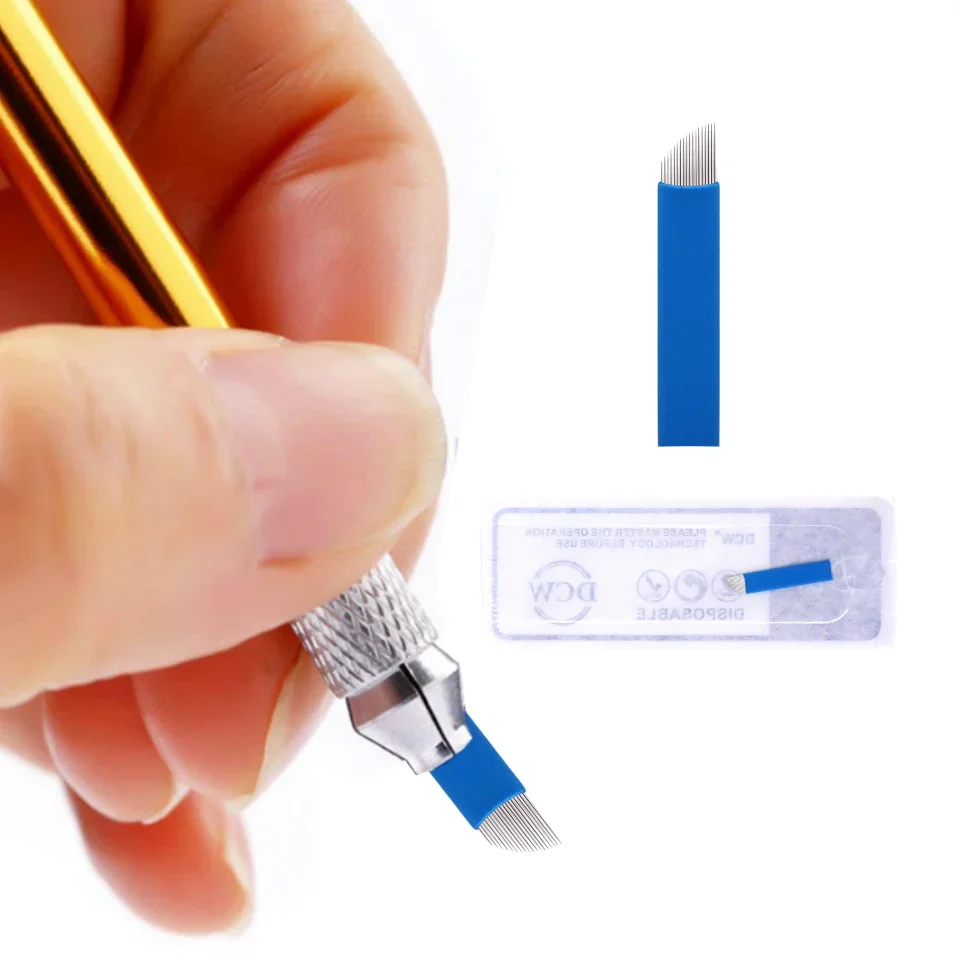 Microblading Tebori شفرات الإبر إبر الوشم إبر تجميل دائم إبرة 7 12 14 16 18 21 شفرات الحاجب اليدوية #6