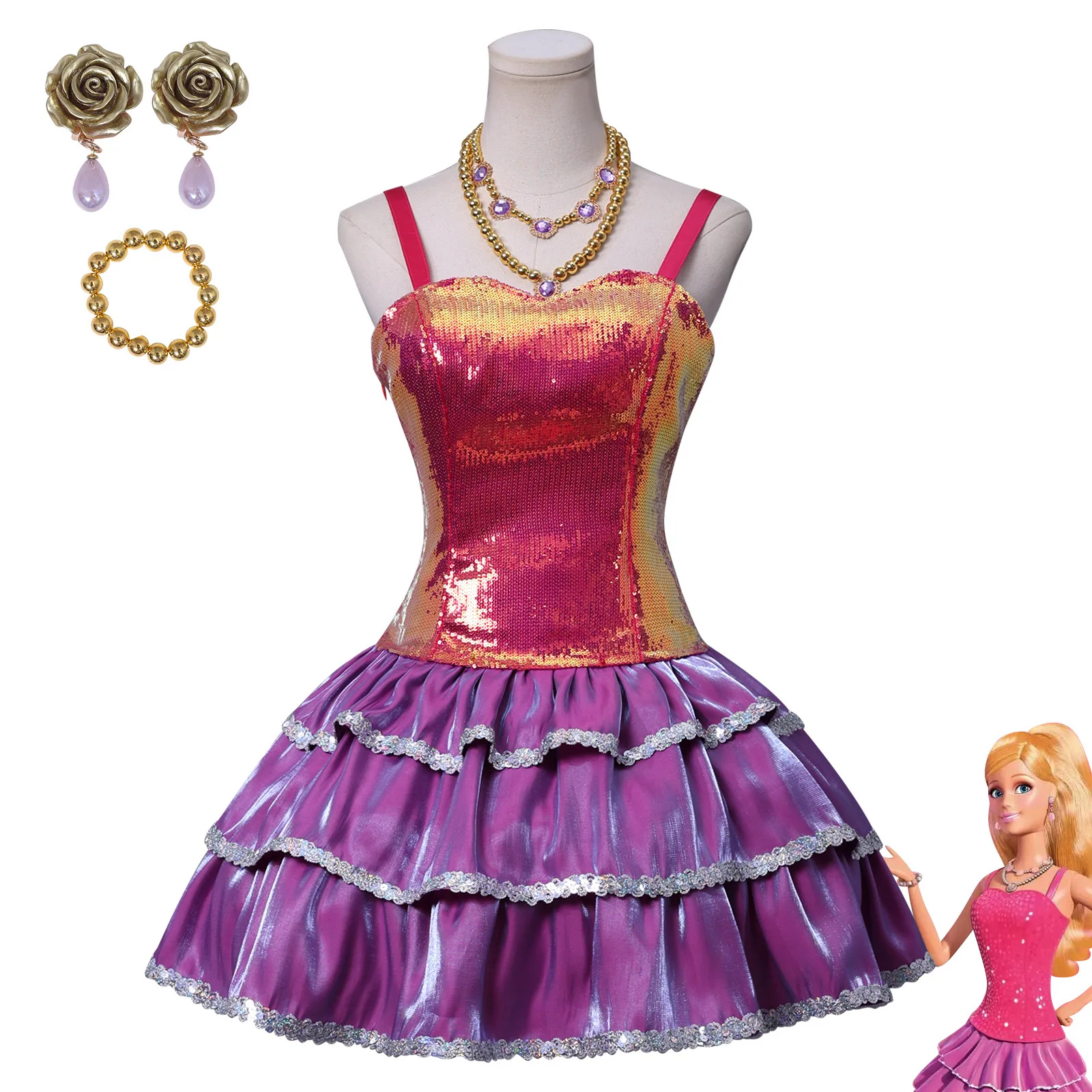 

Halloween Cross-border Barbie Dream Mansion Cosplay Dress Barbie Dress Costume Cosplay Two-dimensional Costume