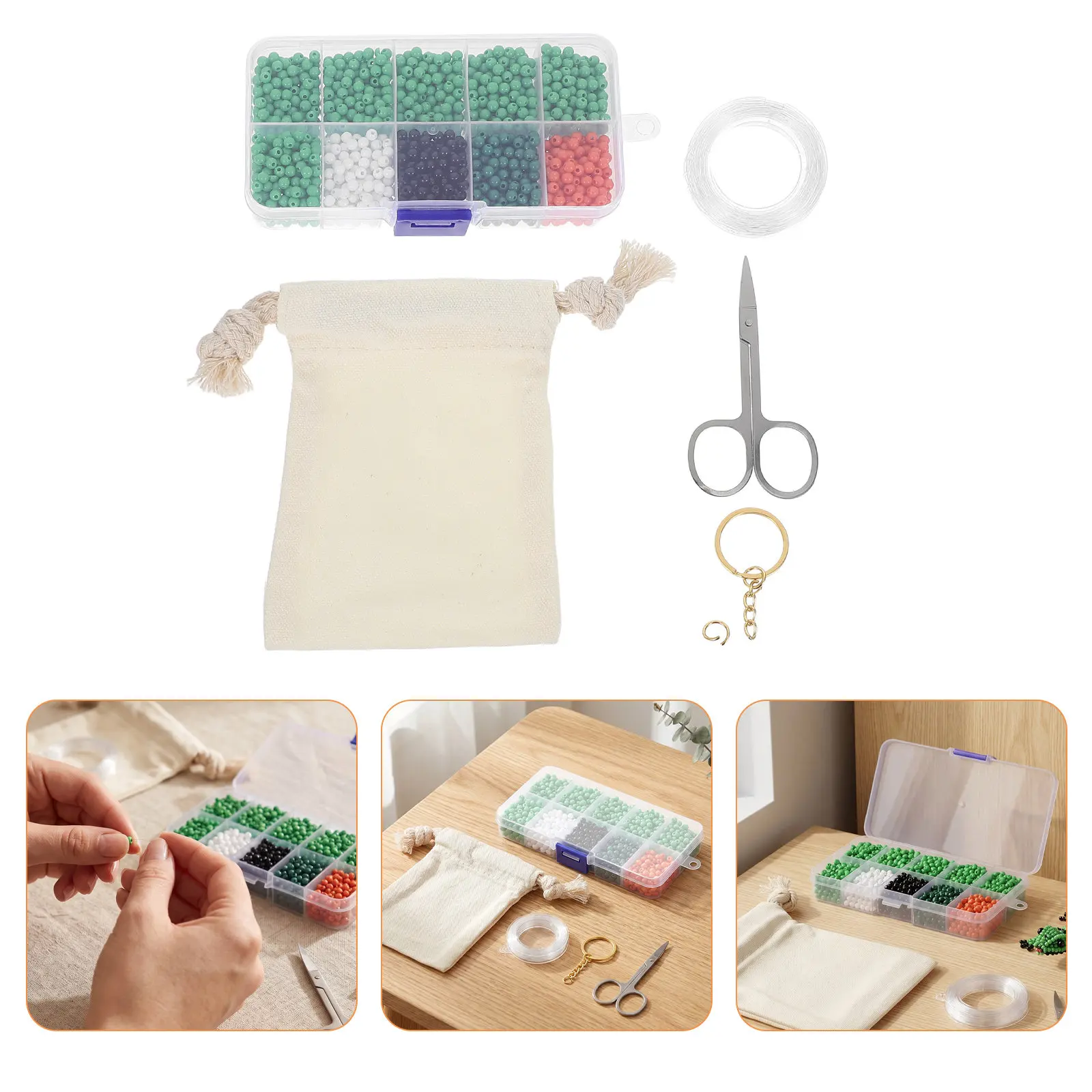 1Set 3D Animal Beading Kit Variety Cute Animal Shapes Easy DIY Tiny Beaded Animals Craft Kit Creative Beaded Decoration