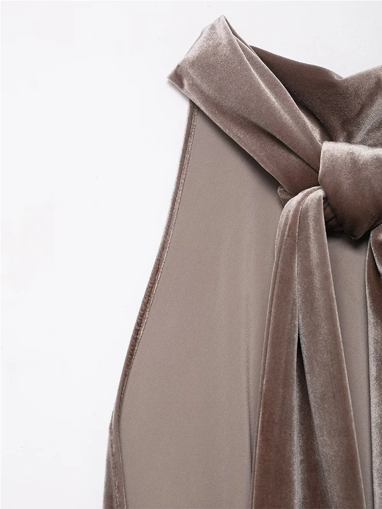 المرأة الرسن الأعلى 2025 المرأة موضة جديدة بلون عارية الذراعين أكمام عدم التماثل هيم الرسن الأعلى المرأة مثير أنيقة الرسن #3