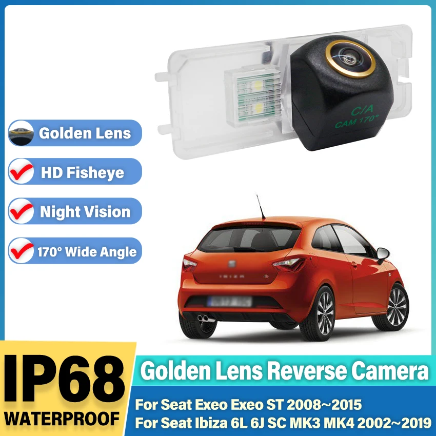 Cámara de visión trasera de visión nocturna cámara de marcha atrás cámara de respaldo de coche HD CCD para Seat Ibiza 6L 6J SC MK3 MK4 Exeo Exeo ST 2002 ~ 2019