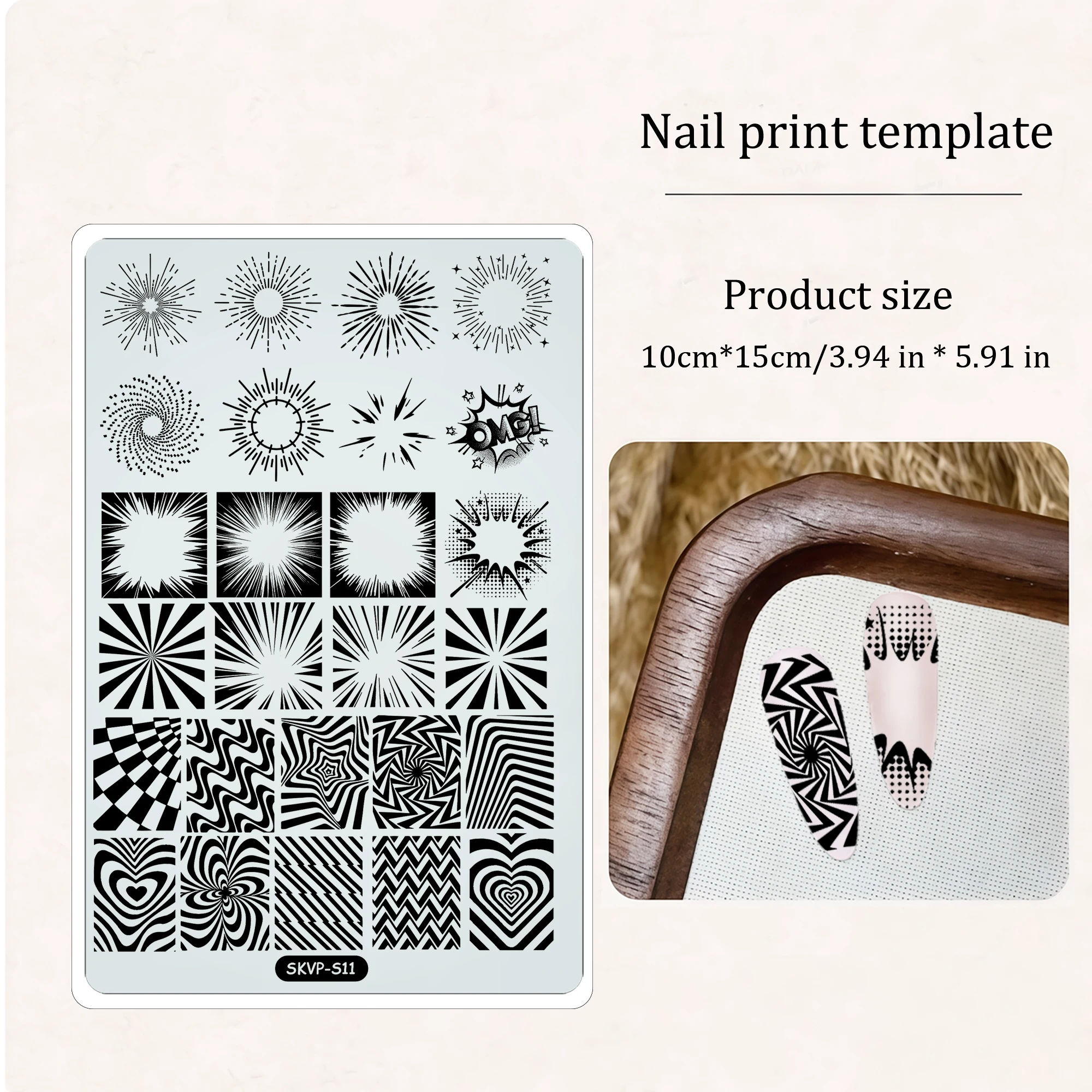 1PC Nail Art Printing Template Christmas Gothic Cyberpunk Futuristic Design for Nail Salon Digital Line Background Nail Art Tool