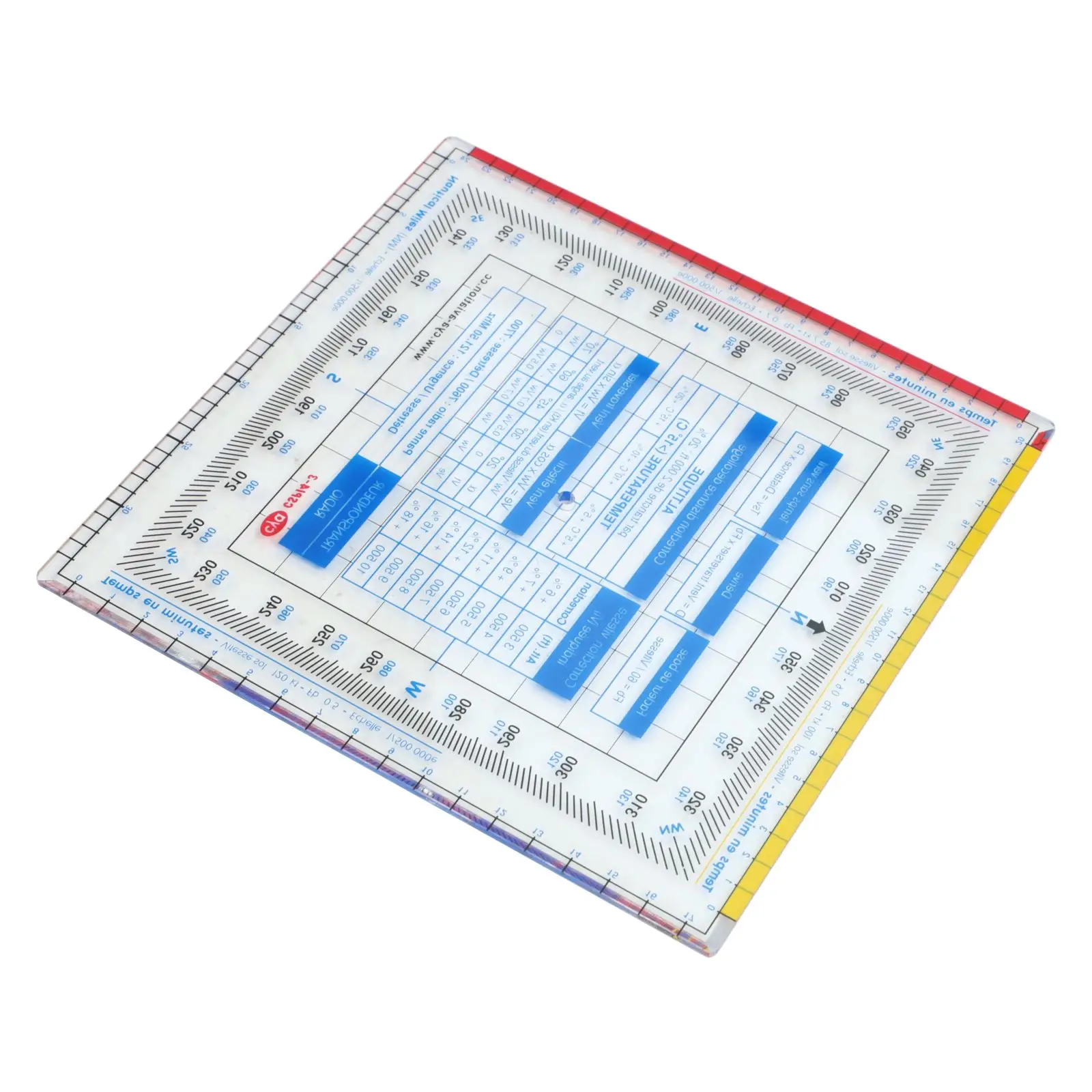 Aviation Navigation Protractor Ruler 14cm Multi-Function Map And Flight Ruler For Directional Drawing Vector Measurement Part