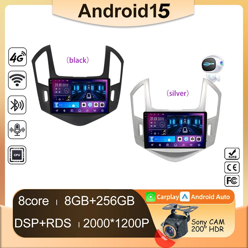 Car Radio For Chevrolet Cruze J300 J308 2012 - 2015 Carplay Android Auto Screen Head Unit Navigation Stereo 2din 5G Bluetooth