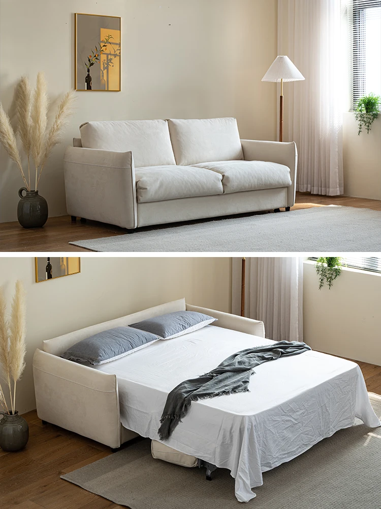 Nordic foldable sofa bed dual-purpose technology fabric small living room 2023 new sofa bed