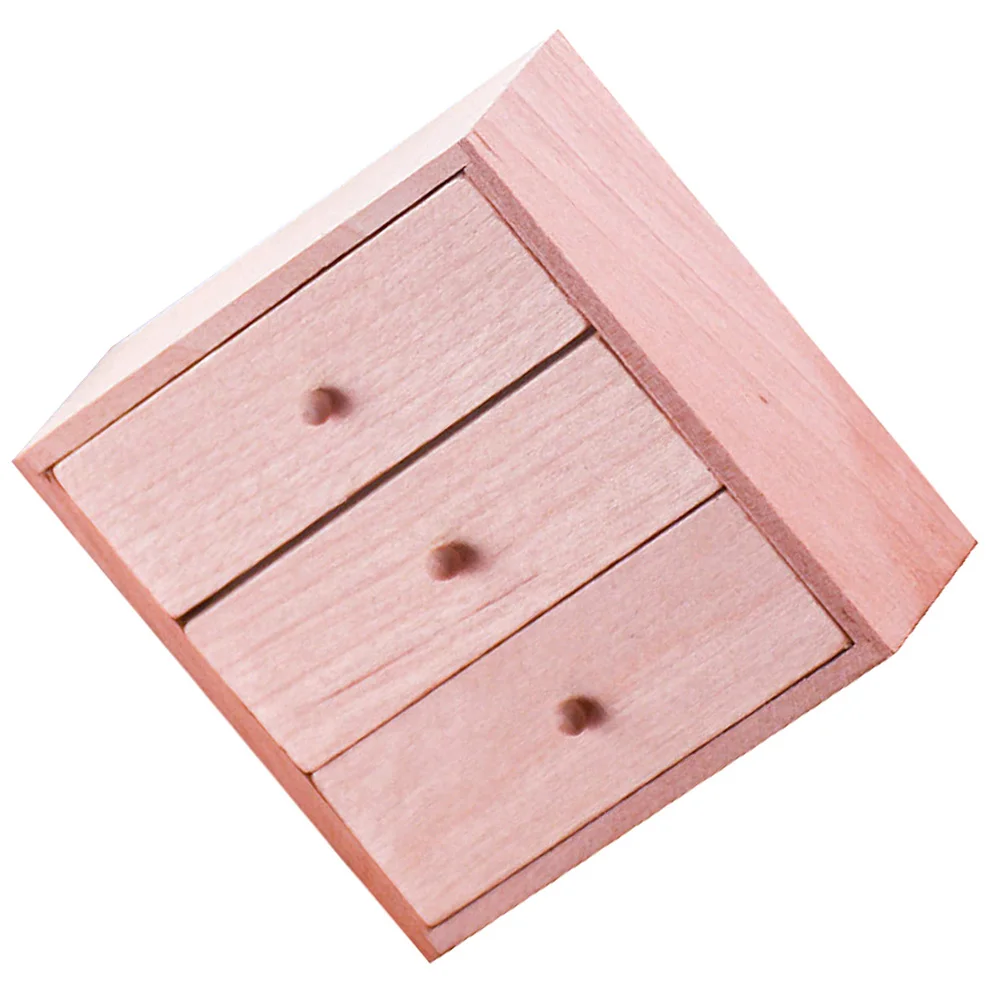 Mini Cabinet Decoration Adornment House Lockers Toys Wooden Storage Miniature Furniture Chest of Drawers Prop Models