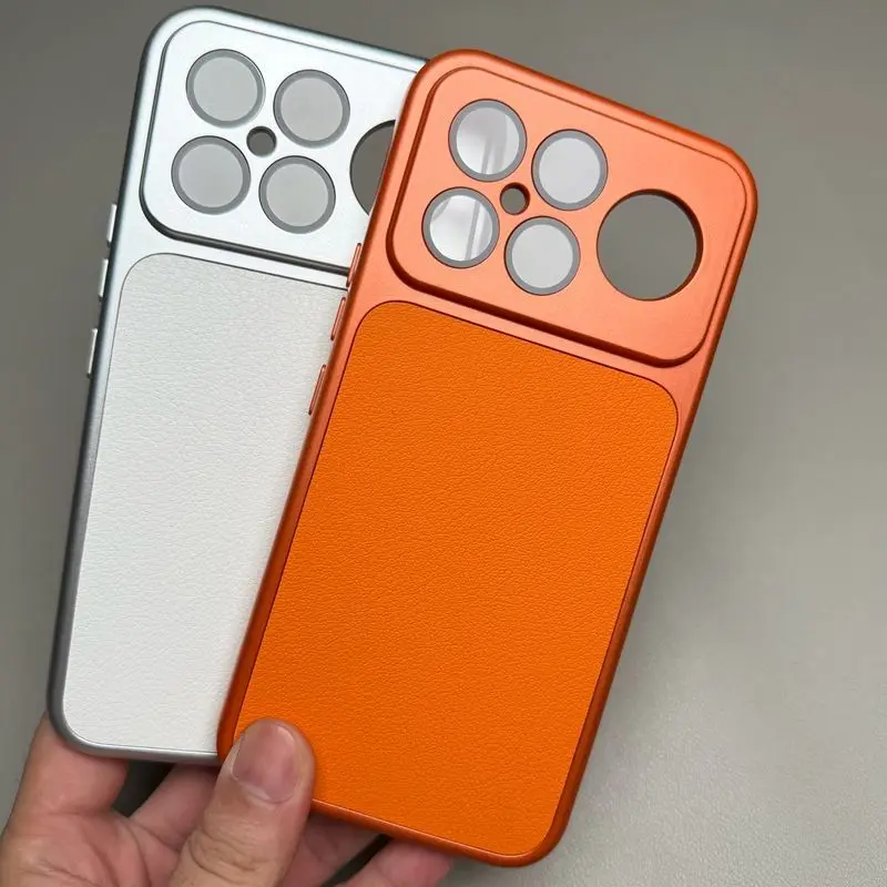 Für Poco F9 Ultra Hülle Poco F9 Pro Cover Poco F8 Ultra F8 Pro Lederhülle Luxus-Objektivschutz Matte Leder-Rückabdeckung