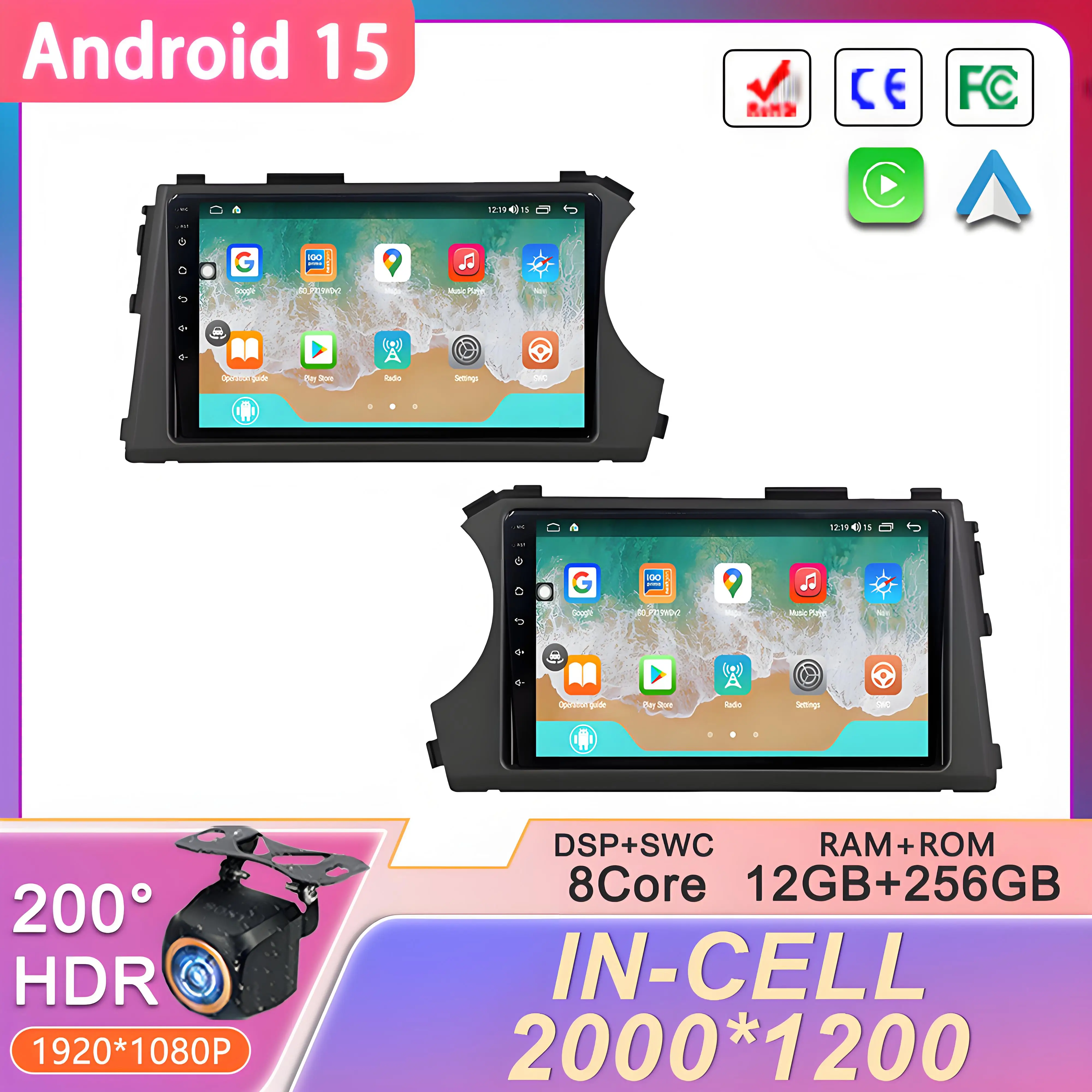 Android 15 Car Radio For SsangYong Kyron Actyon 2005 - 2013 CarPlay Navigation GPS Multimedia Player Stereo WiFi Car Electronics