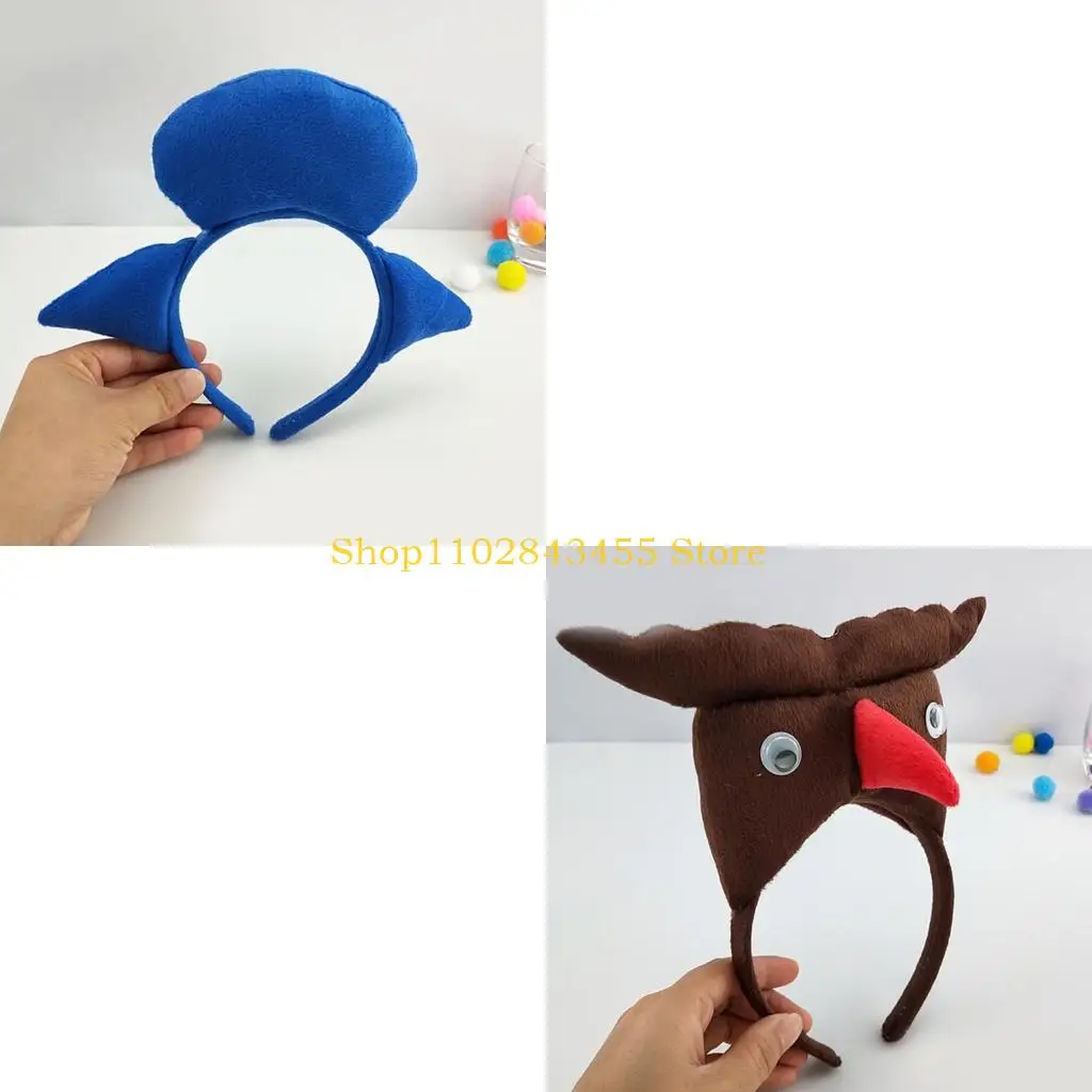 49MC Stuffed Animal Hairband Woman Spa Makeup Hairband Halloween Party Headbands