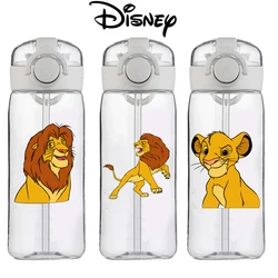 Tazza d'acqua Disney da 400 ml Bollitore in plastica resistente al calore per uso alimentare di grande capacità Cartoon Il re leone Simba Boy Student Cup Gift